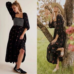 NEW Free People Dahlia Dress Black Combo